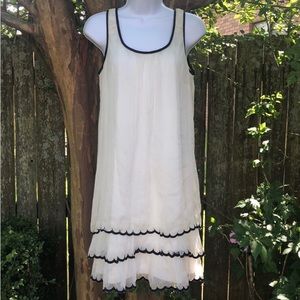 Doe & Rae Ruffle Layer Contrast Edging Tunic Dress